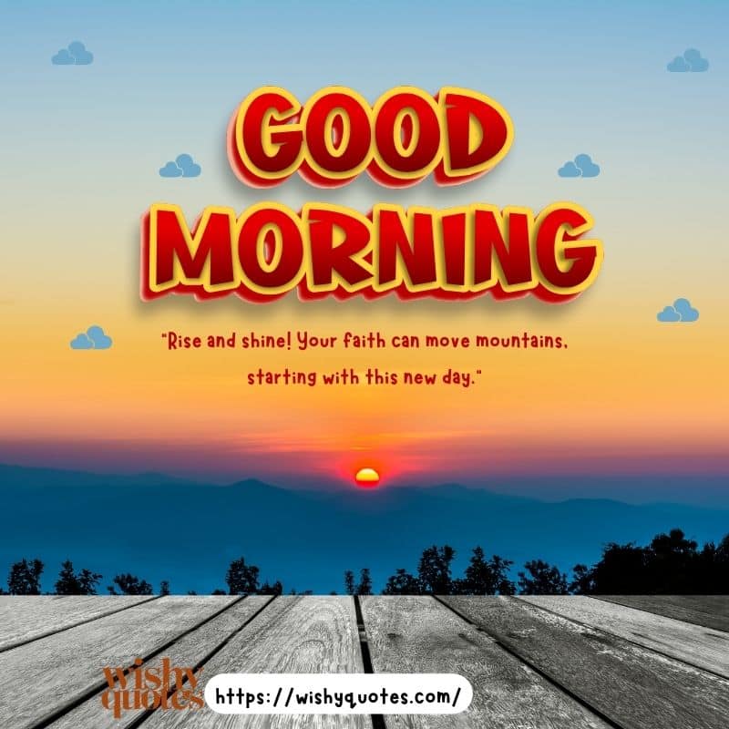 good morning Faith